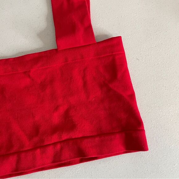 Intimately Free People Red Straight Lines Bralette Bra Size M/L New - Picture 10 of 16